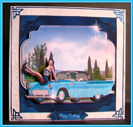 1950's Pin Up Girl on Bonnet Mini Kit by Rae Trees