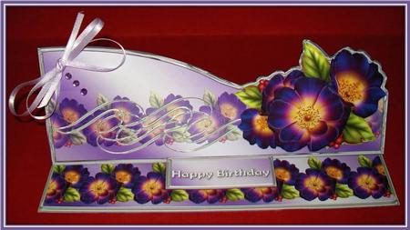 Purple Flowers Large Dl Easel Mini Kit by Rae Trees