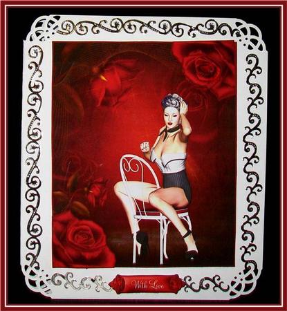 50's Pin Up Red Rose Topper by Rae Trees