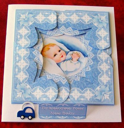 New Baby Boy Heart Shaped Quadro Corner Stacker by Rae Trees