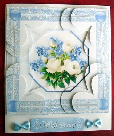 Roses, Violets 'n Lace Heart Shaped Quadro Corner Stacker by Rae Trees