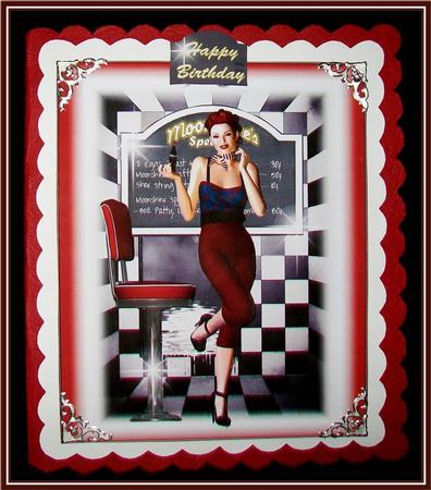 Cherry Diner Pin Up Girl by Rae Trees
