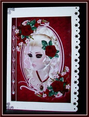 Rose Beauty Cameo Card Front and Topper by Rae Trees