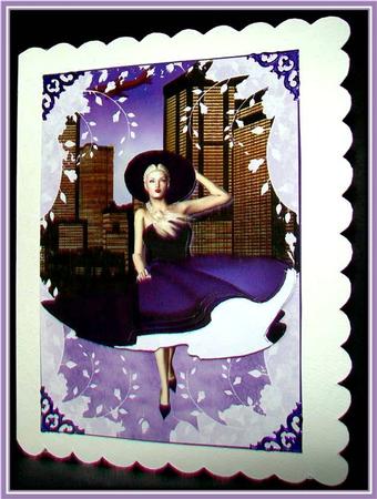 Escape from the City Fashion Lady Decoupage by Rae Trees