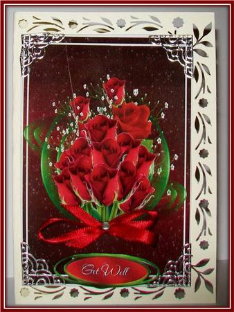 Red Roses in Motion Birthday or Get Well by Rae Trees