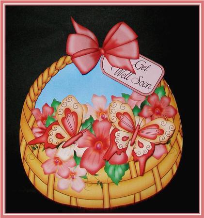 3D Butterflies & Violas Rocking Baskets by Rae Trees