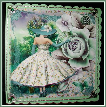 1950's Lady Teal Rose Mini Kit by Rae Trees