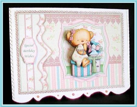 Girls Together Female Birthday or Mother's Day Decoupage by Rae Trees