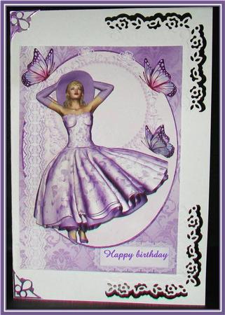 1950's Lilac Butterfly Lady Mini Kit by Rae Trees