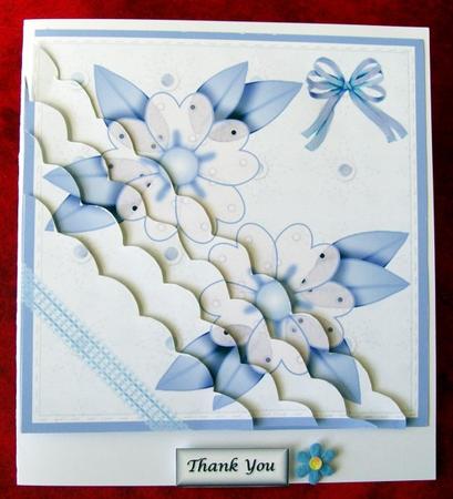 White Lace and Blue Flowers by Rae Trees