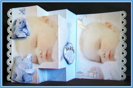 3 Panel Baby Boy Card by Rae Trees