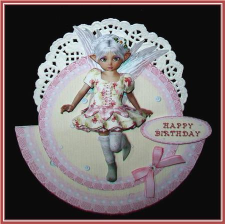 Lace Fairy Doily Rocker Card Topper and Decoupage by Rae Trees