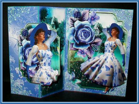 No Holes Fold 1950's Moon River Card Mini Kit by Rae Trees