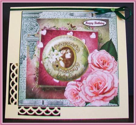Pretty Girl Quick Card Topper & Insert by Rae Trees
