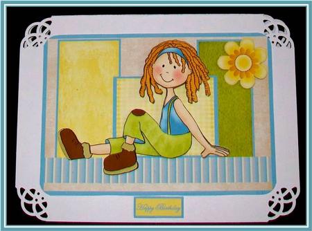 Curly Top Card Front with Decoupage by Rae Trees