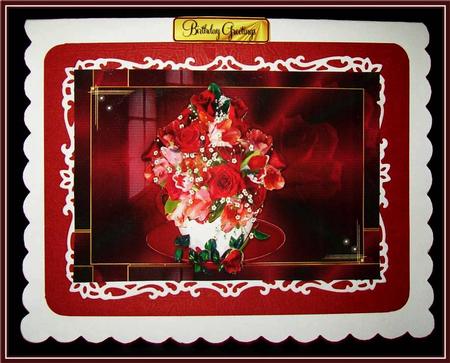 Red Roses in a Teacup by Rae Trees