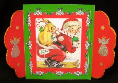 Santa on Ski's Pyramid by Rae Trees