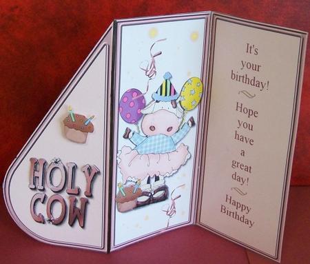 Holy Cow Birthday Teardrop Card by Rae Trees