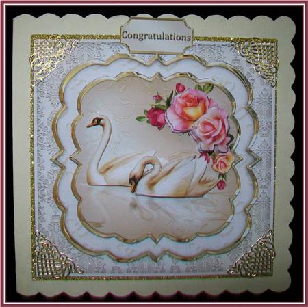 Wedding Swans Triple Layer Card Front Mini Kit by Rae Trees