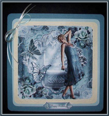1920's Deco in Blue Card Front Mini Kit by Rae Trees