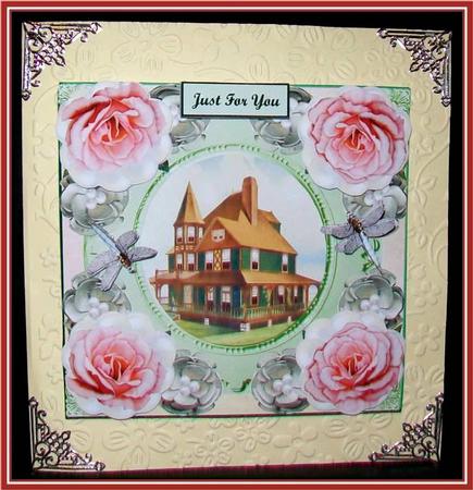 Rose Beach House Card Topper & Rose Decoupage by Rae Trees