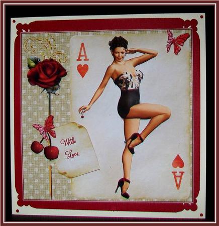 Pin Up Girl Cherry Ace of Hearts Mini Kit by Rae Trees