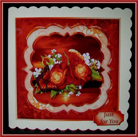 Sunset Roses Triple Layer Card Front Mini Kit by Rae Trees