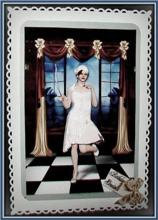 Pink Flapper Birthday Decoupage by Rae Trees