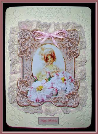 Vintage Lady in Ornate Frame with Topper by Rae Trees