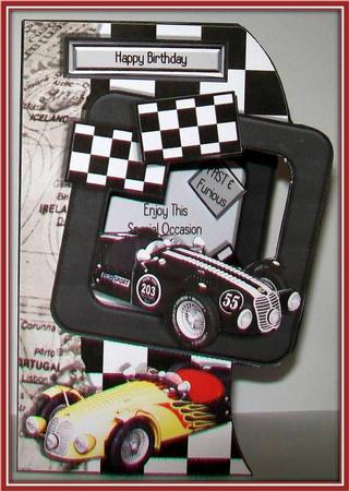 Vintage Racing - Shaped Topper, Insert & Decoupage by Rae Trees