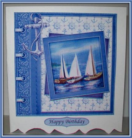Vintage Sailing Boats Card Topper & Pyramage by Rae Trees