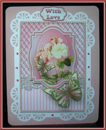 Roses, Lace and Butterflies - Pink by Rae Trees