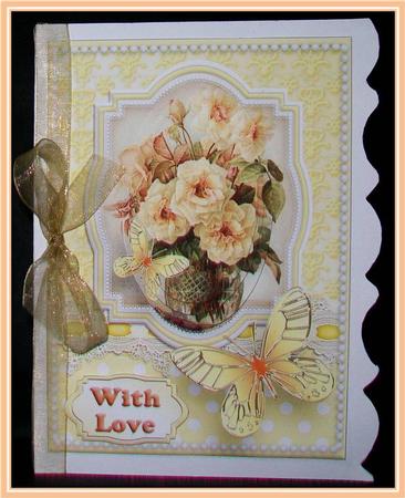 Roses, Lace and Butterflies - Yellow by Rae Trees