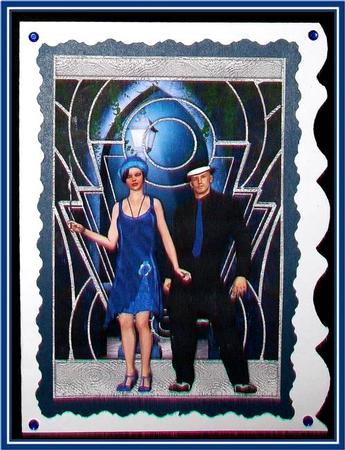 Blue Flapper Couple Mini Kit by Rae Trees