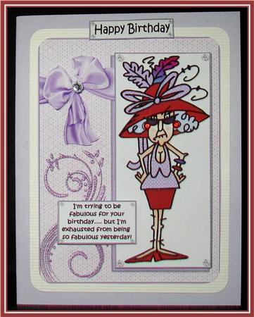 Stella is Fabulous in Her Red Hat Quick Card by Rae Trees