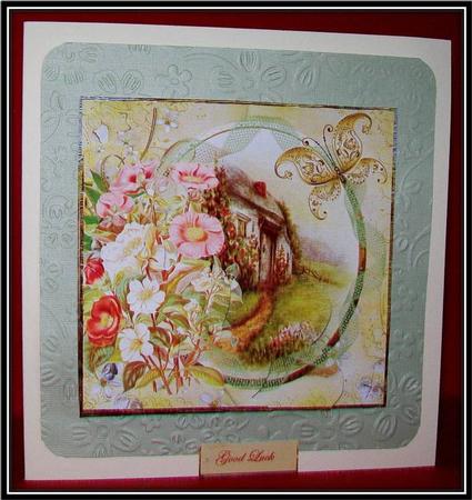 New Home in the Country Card Front with Corner Stacker by Rae Trees