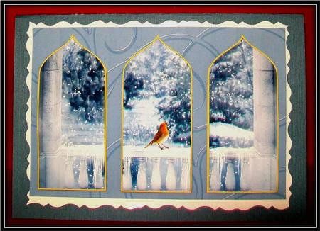 Winter Robin Red Breast Card Topper by Rae Trees