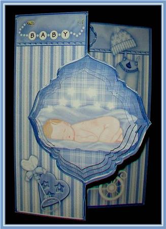 New Baby Boy Offset Fold Card Mini Kit by Rae Trees