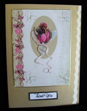 A4 Card Front with Framed Feather Cluster by Rae Trees