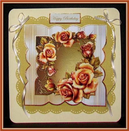 Anniversary Rose Card with Decoupage by Rae Trees