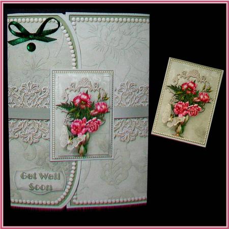Vase of Roses Tuck-in Gatefold Mini Kit by Rae Trees
