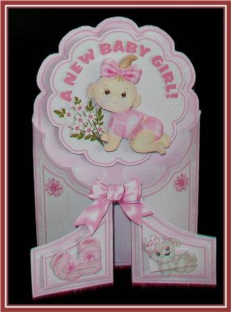 Rose Window Cascade Gatefold Kit - a New Baby Girl! by Rae Trees