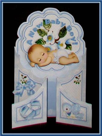 Rose Window Cascade Gatefold Kit - a New Baby Boy! by Rae Trees