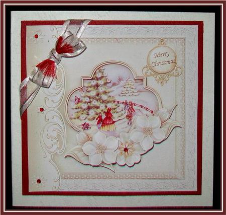 White Christmas Around the Tree Topper & Decoupage by Rae Trees