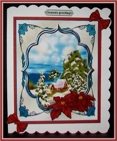 Christmas Village Scallop Frame by Rae Trees