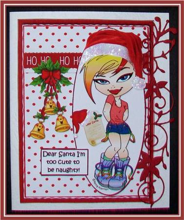 Teen Diva Dear Santa I'm Cute Quick Card by Rae Trees