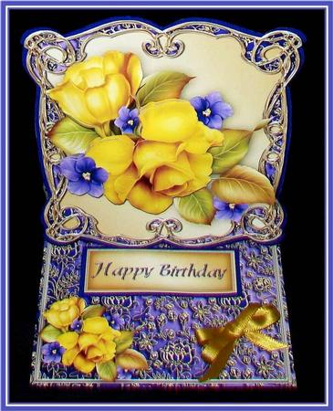 Yellow Roses Shaped Easel Card Mini Kit by Rae Trees