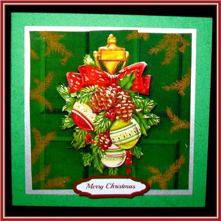 Christmas Decorations Ink-saving 6x6 Quick Card by Rae Trees