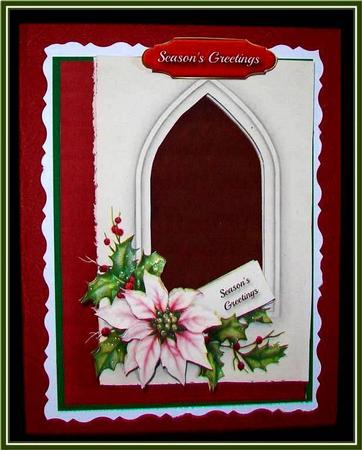 Pink Poinsettia A5 Quick Card Ink-saving Mini Kit by Rae Trees