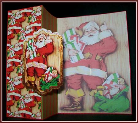 Old Santa Clause No Hole Fold Back Card by Rae Trees